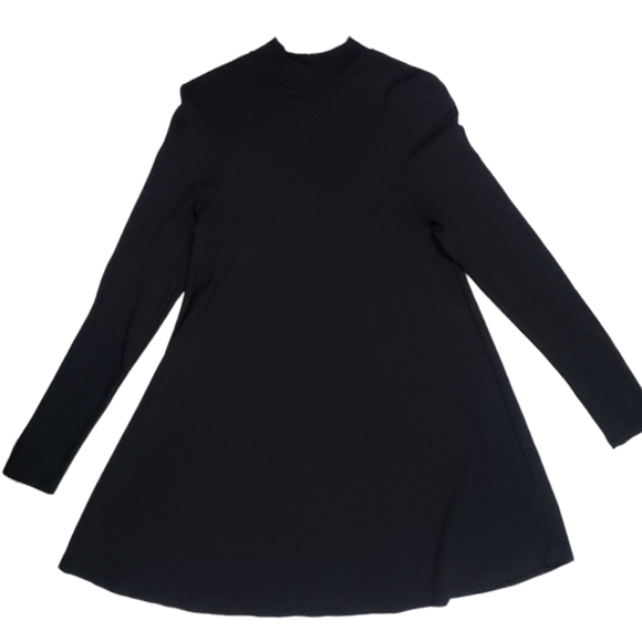 Nasty Gal Black Dress Size Small Mock Neck Long Sleeve Classic Jersey Stretch - Picture 4 of 10